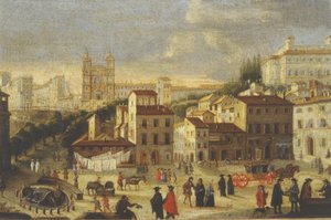 スペイン階段とトリニタデイモンティ 作： Italian School