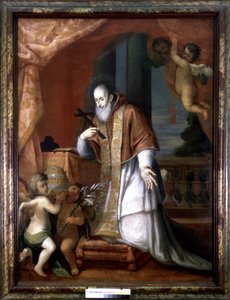 ピウス5世（1504年～1572年）。ロンバルディアの教会からの匿名の絵画。 作： Italian School