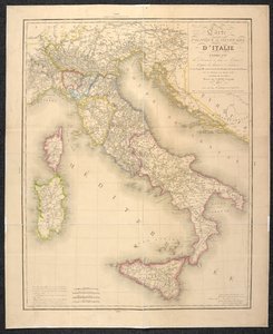 イタリアの州の区分を示す政治地図 作： Italian School