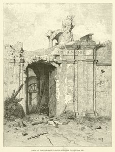 Porta San Pancrazio Battuta Dalle Artiglierie Francesi (e.g. engraving) 作： Italian School