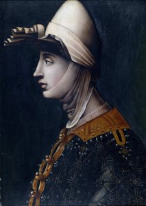 Portrait de La comtesse Mathilde de Toscane, dite de Canossa (Mathilde de Briey) (1046-1115) (Matilde di Toscana) (Matilde di Canossa) - Matilda of Tuscany par Anonymous, 16世紀中頃 - 石に油彩, 49,5x36 - Private Collection 作： Italian School