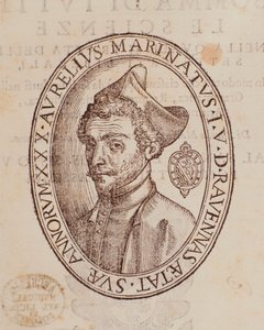 アウレリオ・マリナーティの肖像。Sum of all sciencesのページ 作： Italian School