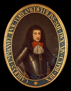 カルロ・エマヌエーレ2世（1634-1675）（サヴォイ公シャルル・エマヌエル）の肖像 無名の絵17世紀 ブレシア、個人蔵 - サヴォイ公シャルル・エマヌエル2世（カルロ・エマヌエル2世）（1634-1675）の肖像。匿名の絵画17世紀。個人コ