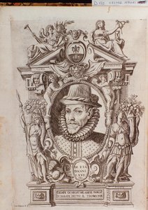 イタリアのダンサー、Il Trombone (1536-1604) と呼ばれる Cesare Black の肖像 作： Italian School