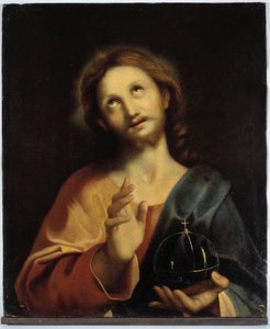 キリストの肖像。16世紀のミラノ派。匿名の絵画。 作： Italian School