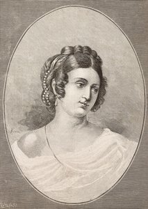 イタリアの詩人、コスタンツァ・モンティ（1792-1840）の肖像、センテナリの彫刻、『L