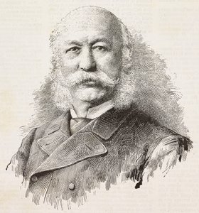 イタリアの愛国者で政治家のジローラモ・カンテッリ（1815-1884）の肖像、バローニとガルデッリの写真からのエングレーヴィング、『L