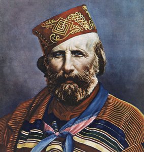 イタリアの政治家、ジュゼッペ・ガリバルディ（1807-1882）の肖像。 作： Italian School