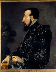 フランス王アンリ2世の肖像（1519-1559） イタリア派の絵画。16世紀日 0,58x0,46 m シャンティイ、コンデ美術館 作： Italian School