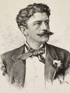 ドイツの政治家、ヘルベルト・フォン・ビスマルク（1849-1904）の肖像、ヴィアネロ兄弟の写真からリエラが彫ったもの、『L
