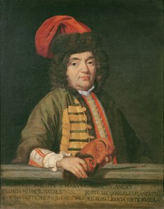 カーニバルの衣装を着たフィリップエマニュエルデクーランジュの肖像画、1690年 作： Italian School