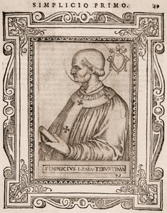 ポープ・シンプリシウスの肖像 1760年頃（エングレーヴィング 作： Italian School
