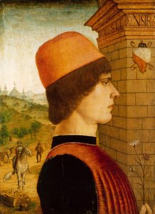 男の肖像、1494年頃（木のテンペラ） 作： Italian School