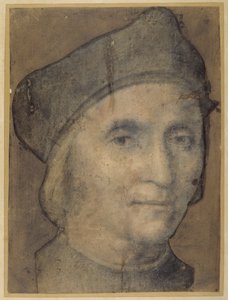 前任者の肖像 1510年頃 （黒とバラのカラーチョークを使用 作： Italian School