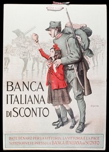 1917-18年のイタリア割引銀行のはがき 作： Italian School