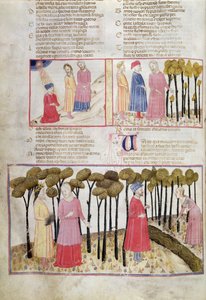 Purg.XXVIII f.47vバージルが休暇を取って、Dante Alighieri（1265-1321）によるThe Divine Comedyから 作： Italian School