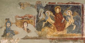 フレスコ画、サンタマリアアンティカ、ローマの遺跡 作： Italian School