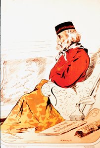 1874年、リソルジメントの英雄とイタリアの愛国者ジュゼッペ・ガリバルディ(1807-1882)の議会権を持つメンバーが表したもの。図面。ローマ、リソルジメント博物館（Museo del Risorgimento