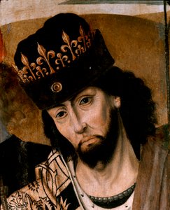 アンジュー (1278-1343) のロベール 1 世の代理。 ナポリ派の絵。 15世紀末。 ナポリ、カポディモンテ美術館 作： Italian School