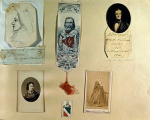 Risorgimento：イタリアの愛国者ジュゼッペ・ガリバルディ（1807-1882）をテーマにしたコラージュボード。ローマ、リソルジメント博物館 作： Italian School