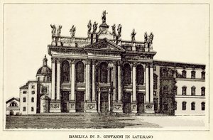 ローマ：ラテランの聖ヨハネの大聖堂（リトグラフ 作： Italian School