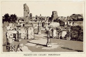 ローマ：カエサルの宮殿、ペリスタイル（リトグラフ 作： Italian School