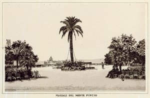 ローマ：Piazzale Del Monte Pincio (litho) 作： Italian School