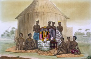 貴族とその妻である西アフリカのサバ、または支配者、1820年代から30年代 作： Italian School
