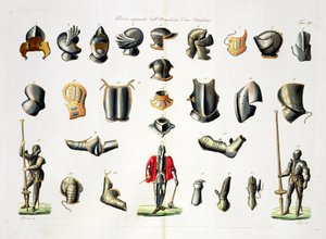 ラゴによって刻まれた騎士の鎧の別片、The History of the Nationsのプレート15 作： Italian School