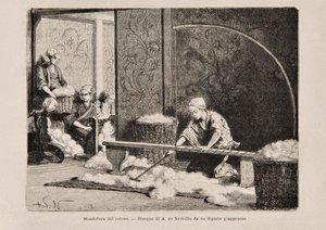 紡績綿、日本、トゥールデュモンドのイタリア語版、1869年 作： Italian School