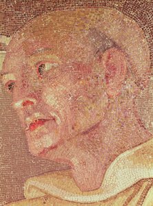 聖ペテロのクリプトからのクレアヴォーの聖バーナード (c.1090-1153) (モザイク) (詳細) 作： Italian School