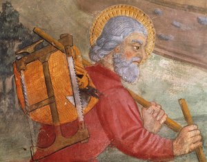 聖ヨセフ、「エジプトへの逃避」の一部 作： Italian School