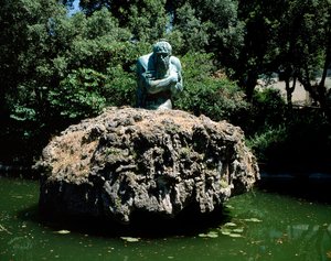 アペニンの像、ヴィラディカステッロの庭園