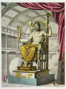 アンジェロビアジオ（1790〜1830年）、1805〜20年（アクアチント）によって刻まれた、コスチュームデイロマーニの寺院にある木星の像 作： Italian School