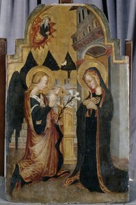受胎告知、c.1430-40（ポプラ材のテンペラ） 作： Italian School