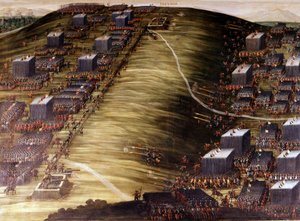 1620年11月8日、チェコ人とハプスブルク帝国のアルメースとの間で行われた「白山の戦い」（三十年戦争）。油彩。ローマ、勝利の聖マヨール教会の聖具室。