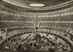 コロシアム、野獣の大追跡（リトグラフ 作： Italian School