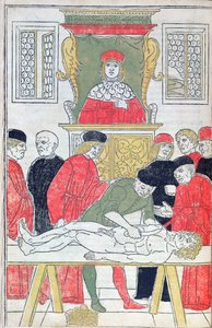 解剖、Johannes de Ketham（d.c.1490）による「Fasciculus Medicinae」のイラスト（1493年）（木版画）
