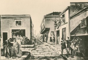 ペンシルバルコニーのある家（グラビア） 作： Italian School