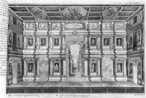 アンドレアパラディオ（1508-80）が設計したヴィチェンツァのオリンピック劇場 作： Italian School