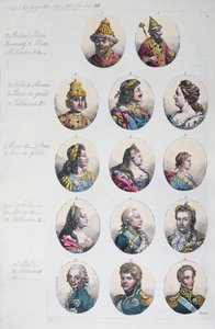 ロマノフ王朝、Gulio Ferrario作の衣装Antico e Modernoから、1820年 作： Italian School