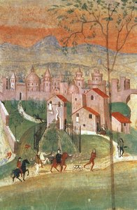 プラートの町 (フレスコ画) 作： Italian School