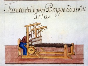 羊毛を織ること。1807.ミラノ州立大学アーカイブ 作： Italian School