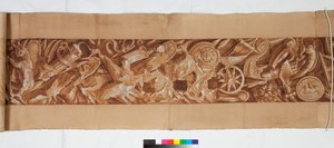 アンティークの後の3つのドローイング、c.1750（黒いチョークのかすかな表示の上に茶色のウォッシュで強調されたブラシのドローイング）