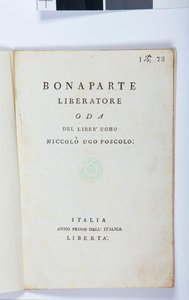 ニッコロウゴフォスコロ（1778-1827）オリジナル版のボナパルトリベラトーレのタイトルページ、1797年（印刷用紙） 作： Italian School