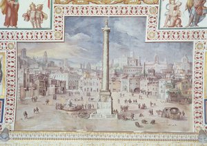 トラヤヌスの柱、トラヤヌスフォーラム、ローマ 作： Italian School