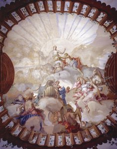 オーストリアの皇后マリアテレジアの勝利（1717-80）（天井画） 作： Italian School
