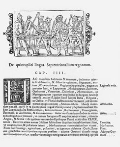 1555年にローマで出版されたOlaus Magnus（1490-1558）による北方民族の歴史からのさまざまな言語 作： Italian School