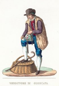 Venditore Di Gioncata（彩色済み彫刻 作： Italian School