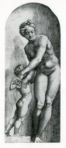 金星とアモール、17世紀 作： Italian School
